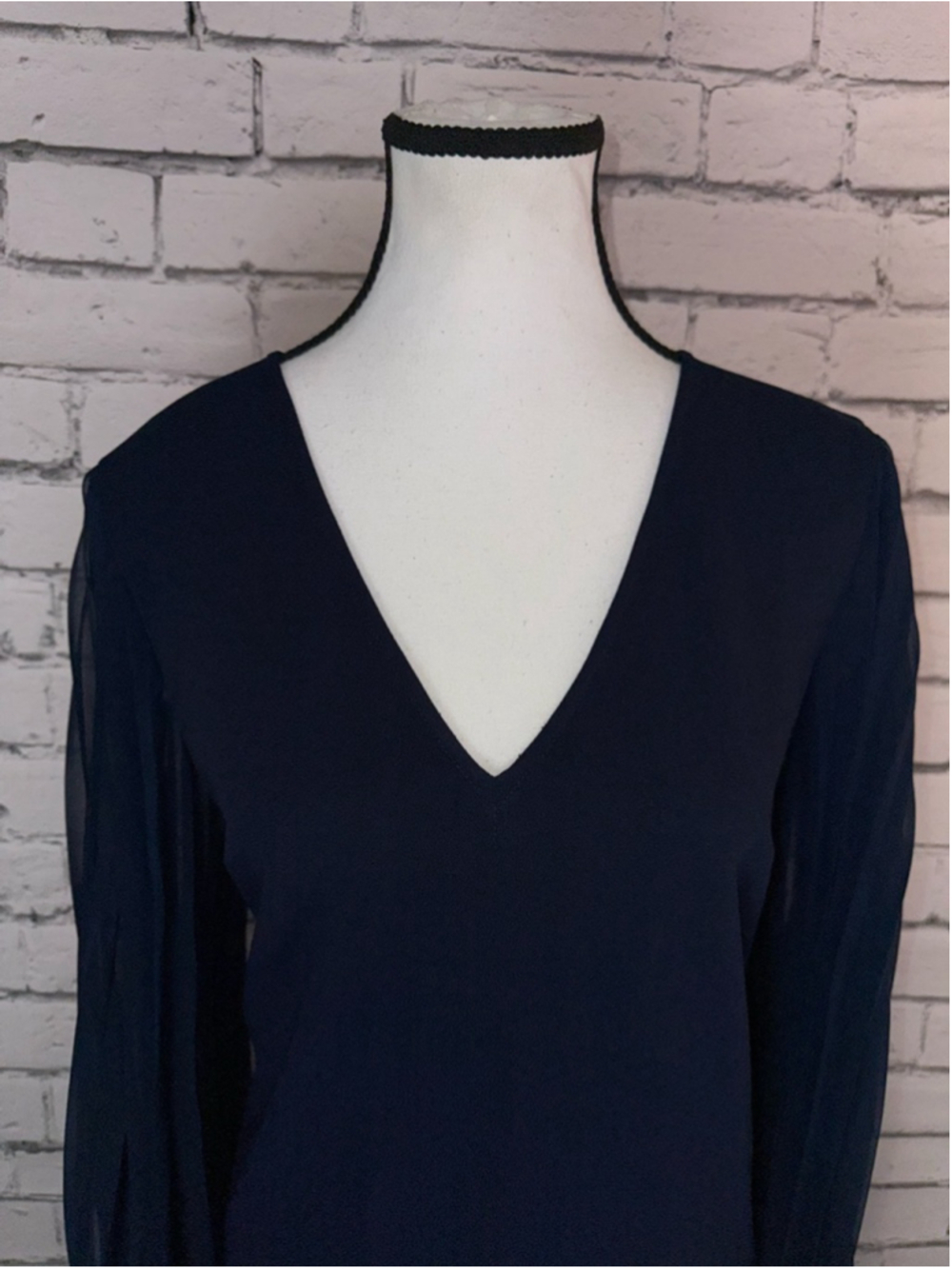 Women's Trina Turk Navy Celestina Mini Dress w/ Pleated Cape Sleeves Size 8 NEW - Picture 8 of 14
